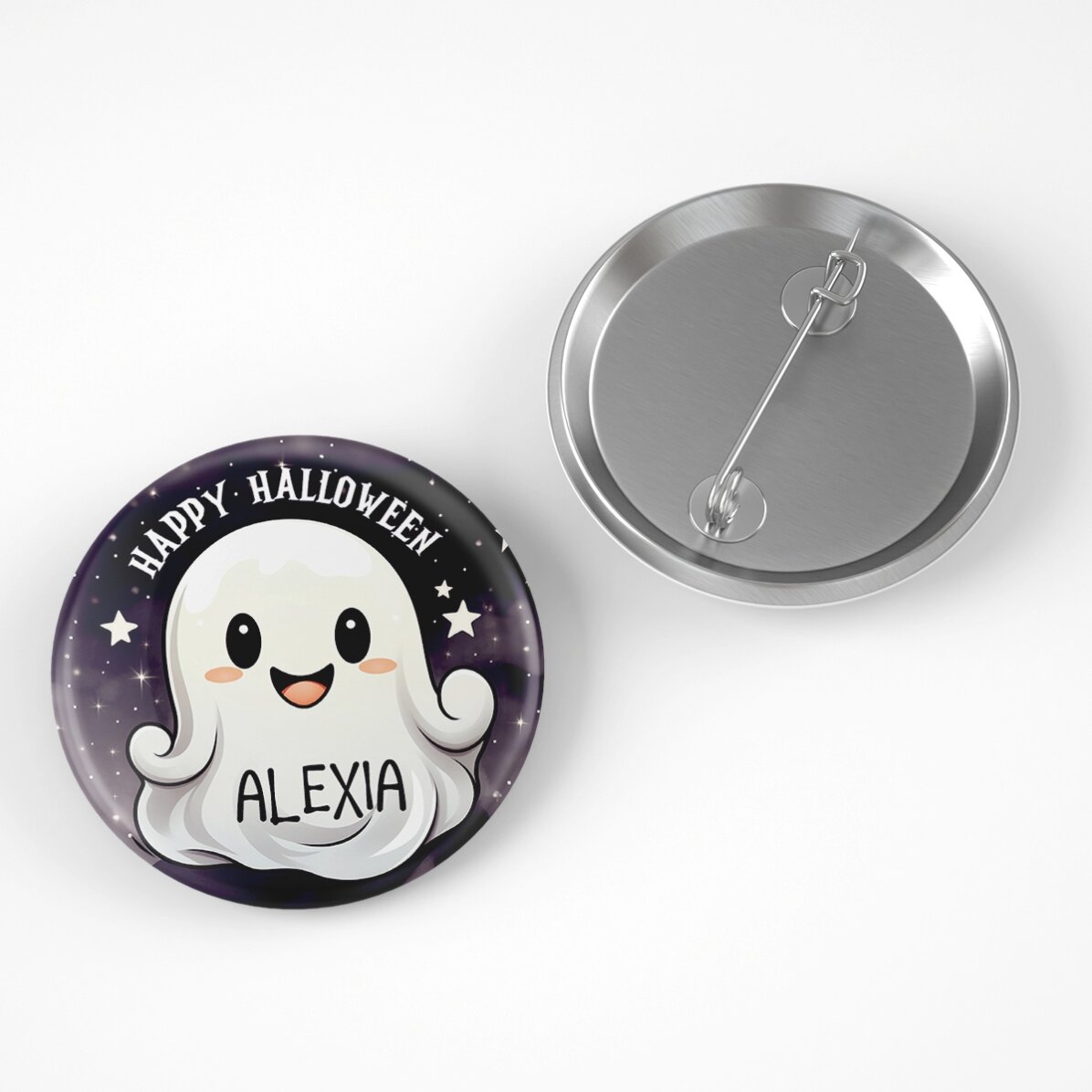 Insignă personalizată cu nume - Fantomă simpatică