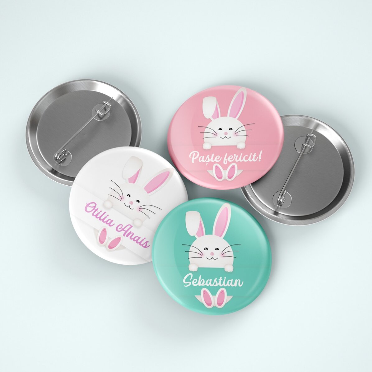 Insignă personalizată cu nume - Iepuraș