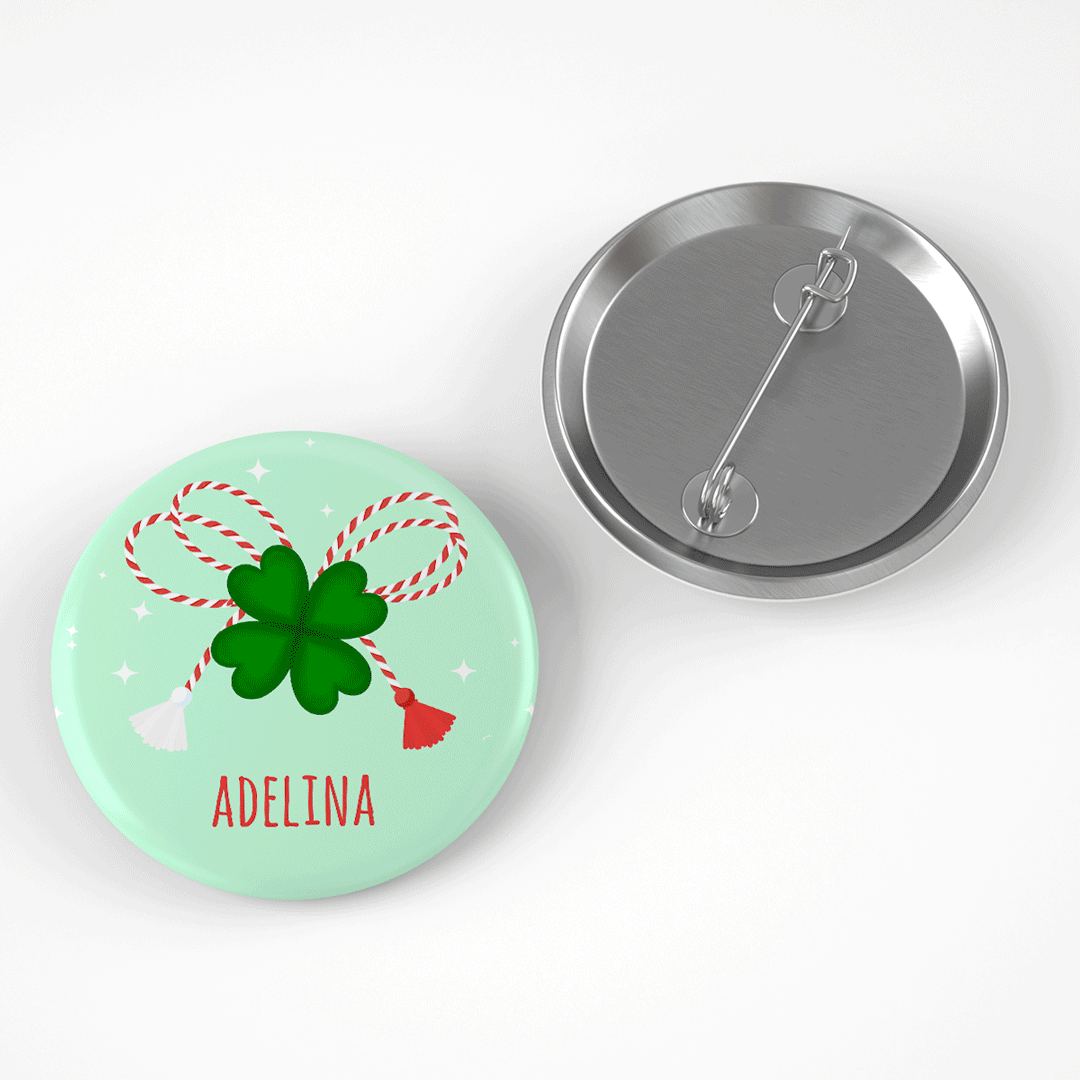 Insignă personalizată cu nume - Mărțișor colorat