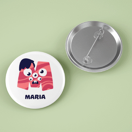 Insignă personalizată cu nume - Monstruleț