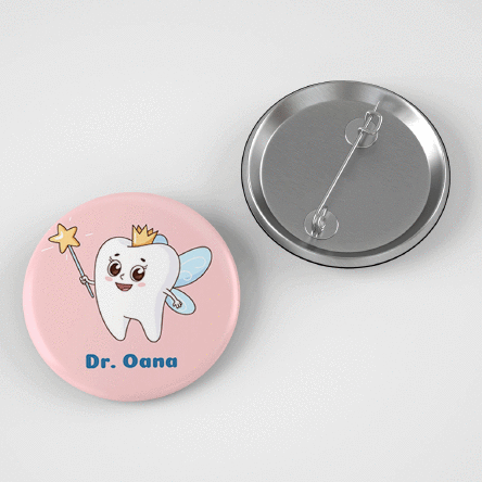 Insignă personalizată cu nume pentru Medic Stomatolog