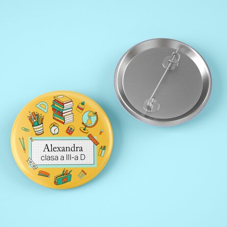 Insignă personalizată cu nume și text  - School 