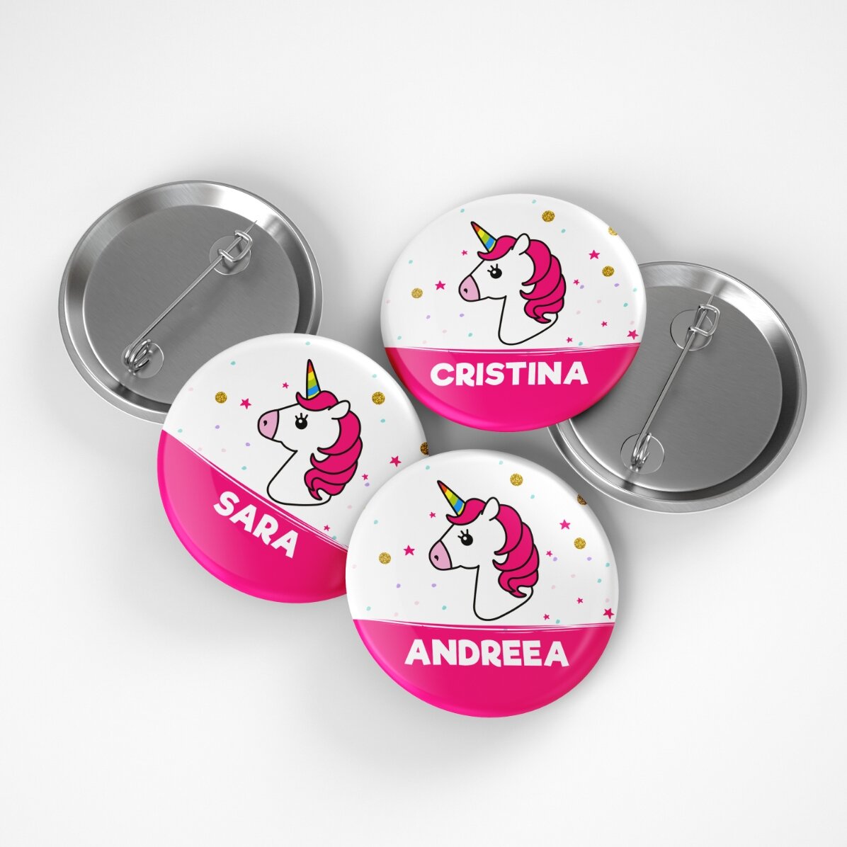 Insignă personalizată cu nume - Unicorn