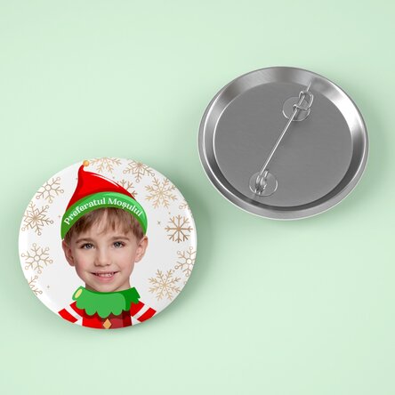 Insignă personalizată cu poză - Preferatul moșului