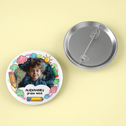 Insignă personalizată cu poză și text  - Grădiniță