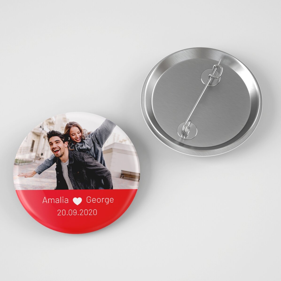 Insignă personalizată cu poză și text - Love