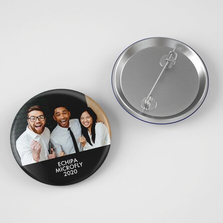 Insignă personalizată cu poză și text 