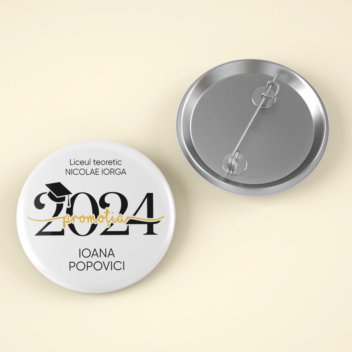 Insignă personalizată cu text - Absolvire