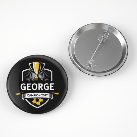Insignă personalizată cu text - Campion