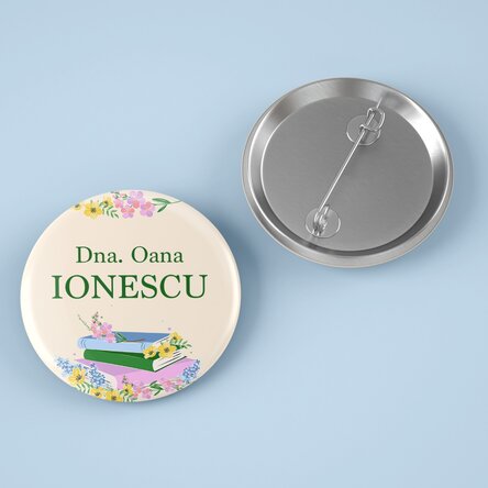 Insignă personalizată cu text - Cărți