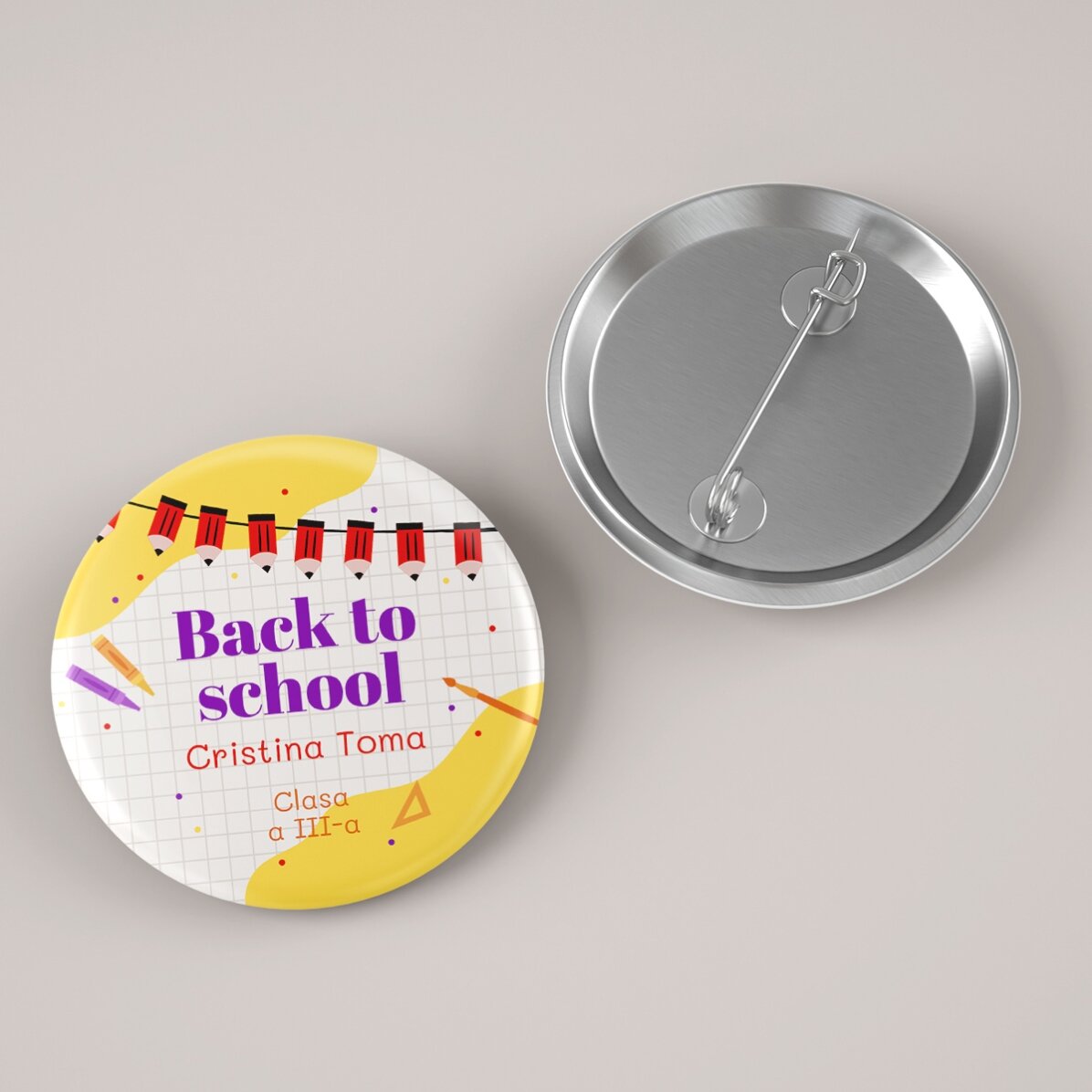 Insignă personalizată cu text  - Creioane