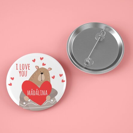 Insignă personalizată cu text - Cute bear