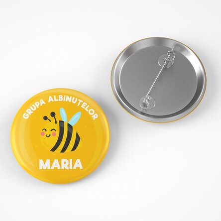Insignă personalizată cu text - Grupa albinuțelor