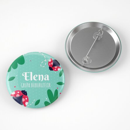 Insignă personalizată cu text - Grupa buburuzelor