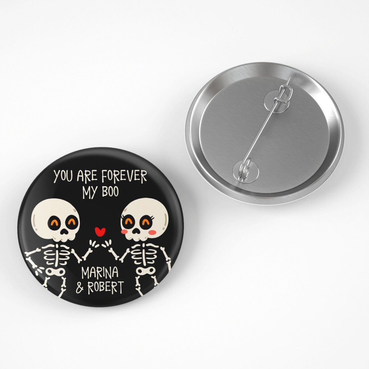 Insignă personalizată cu text - Halloween couple