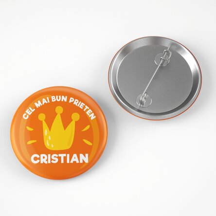 Insignă personalizată cu text - Cel mai bun prieten