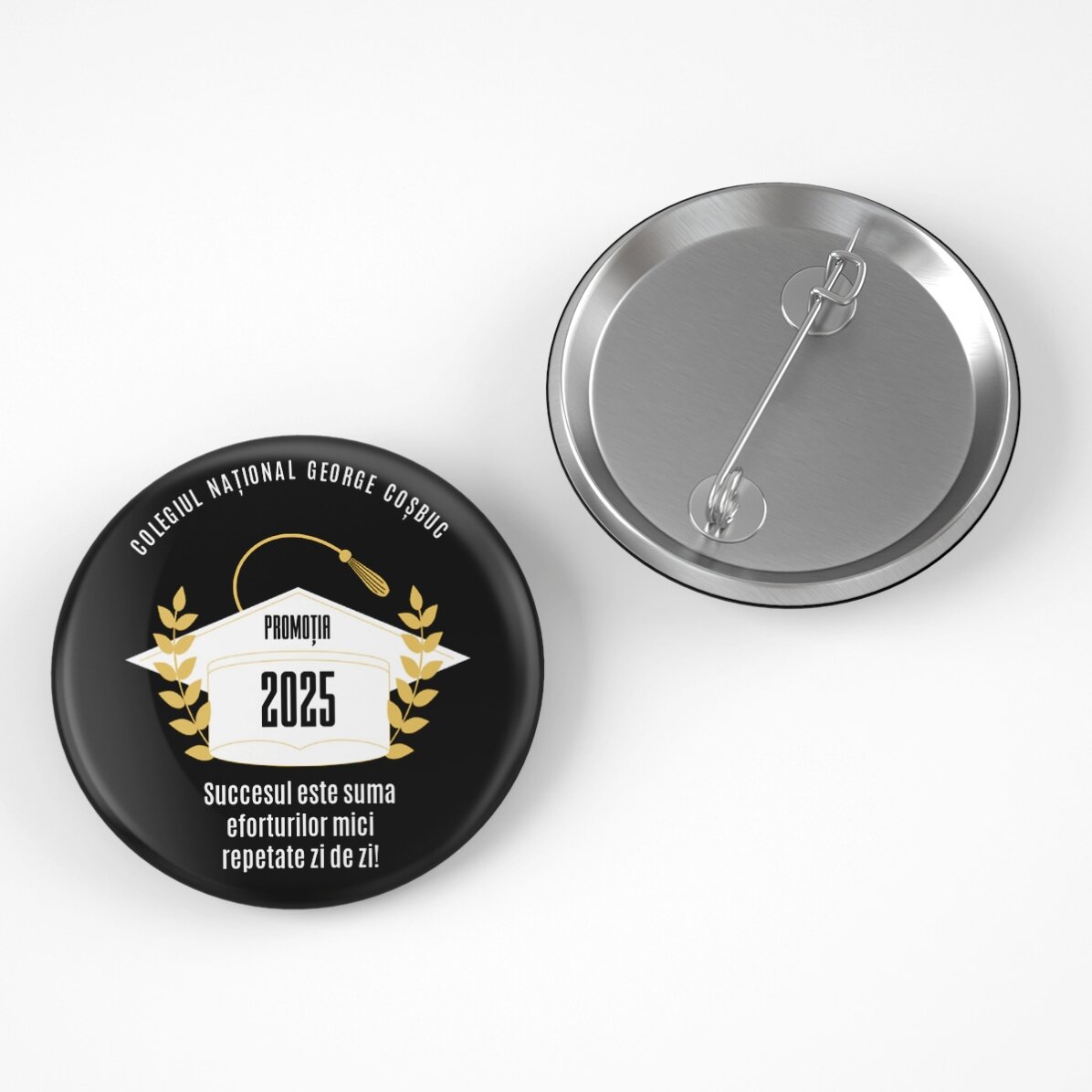 Insignă personalizată cu text pentru absolvire