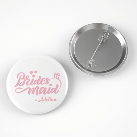 Insignă personalizată cu text pentru domnișoare de onoare