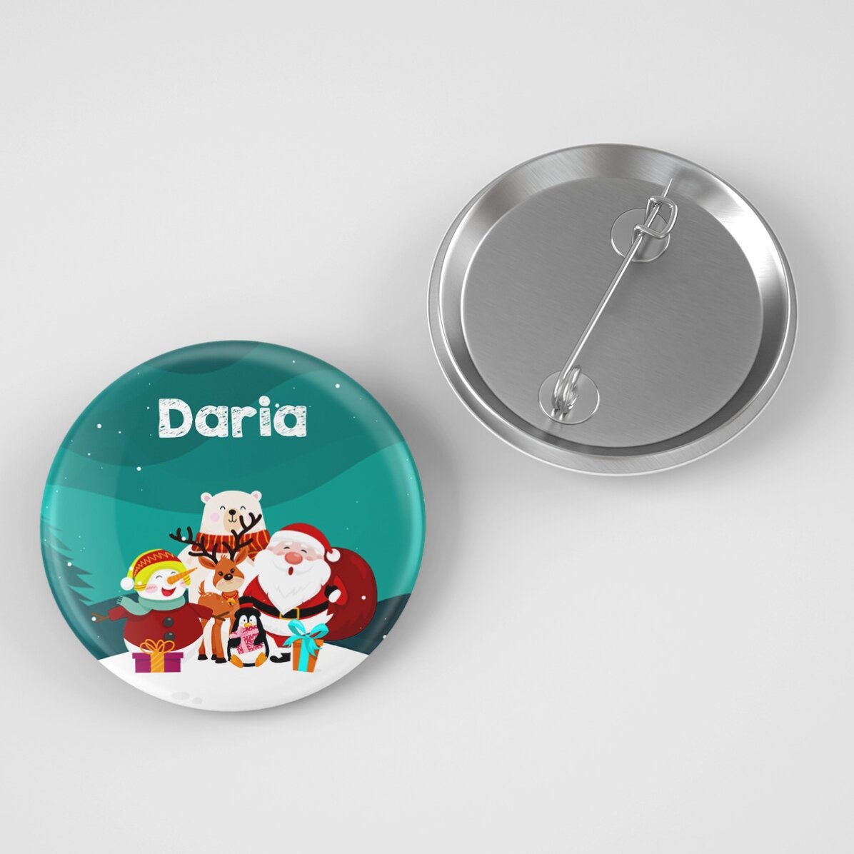 Insignă personalizată cu text - Prieteni de Crăciun