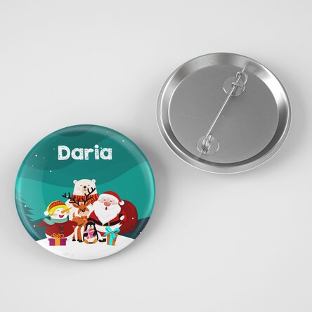 Insignă personalizată cu text - Prieteni de Crăciun