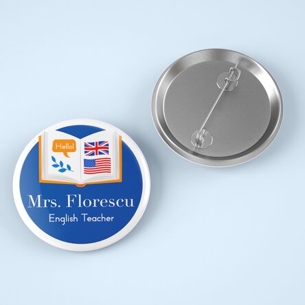 Insignă personalizată cu text - Profesor de Engleză