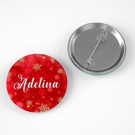 Insignă personalizată cu text - Snowflakes