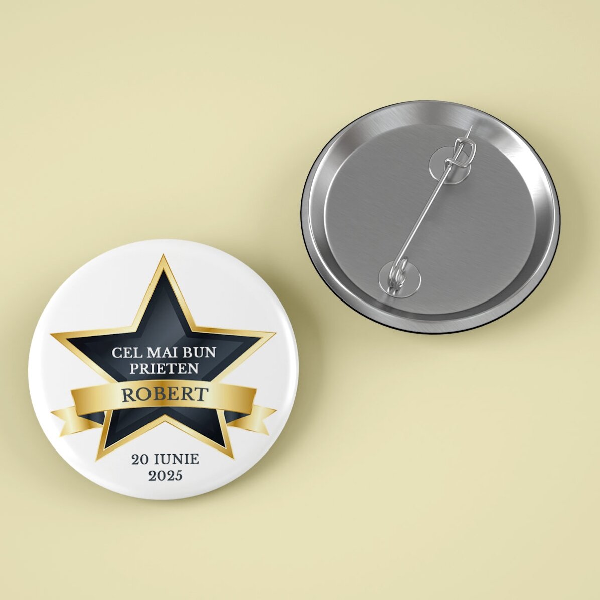 Insignă personalizată cu text - The best