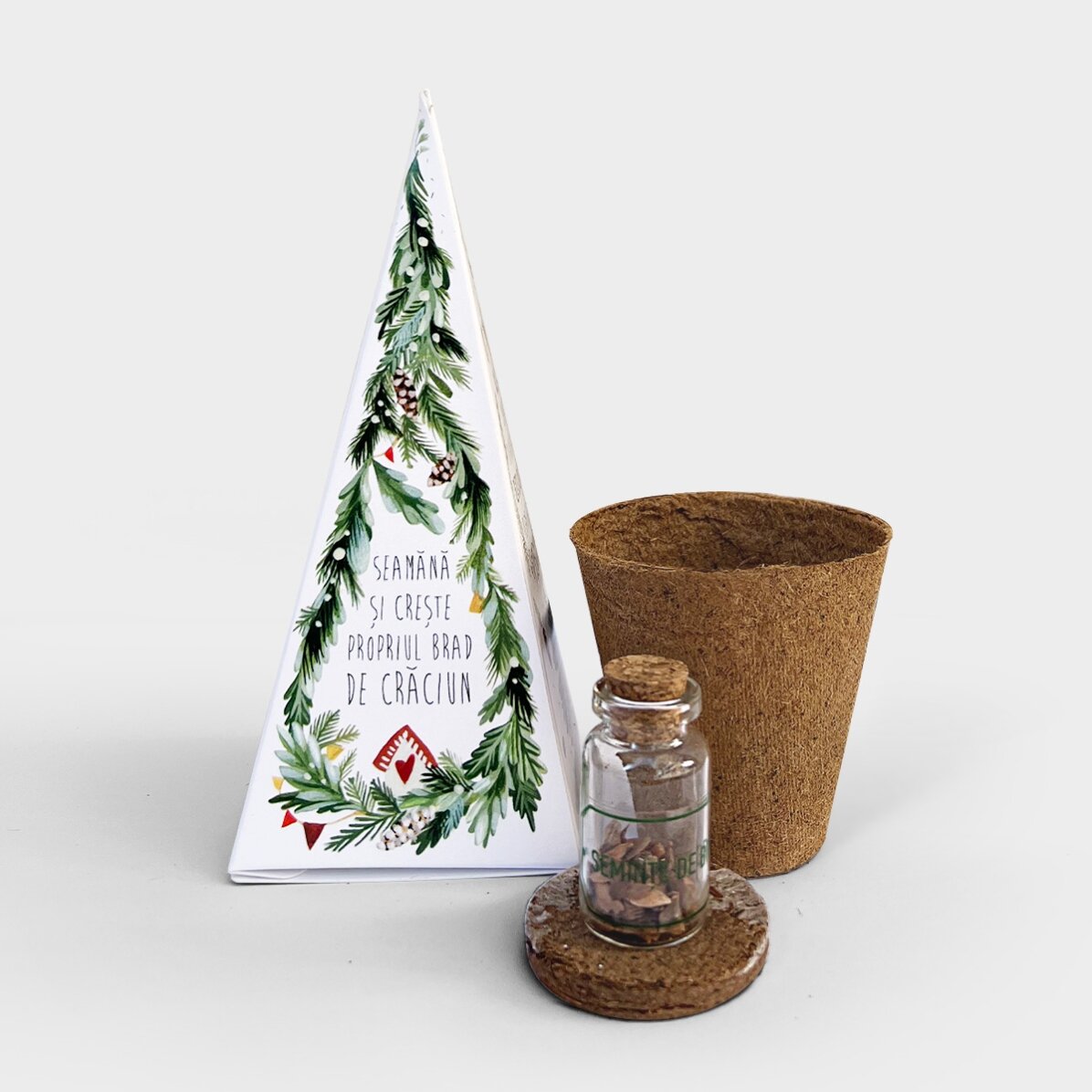 Personalised Christmas tree planting kit with logo and message - Merry Christmas
