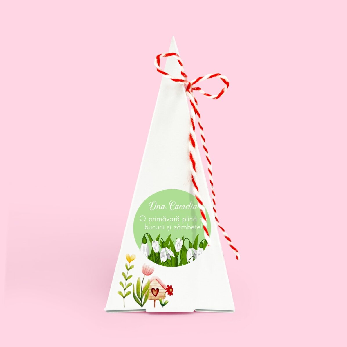 Kit de plantat flori - mărțișor personalizat cu text - Ghiocei