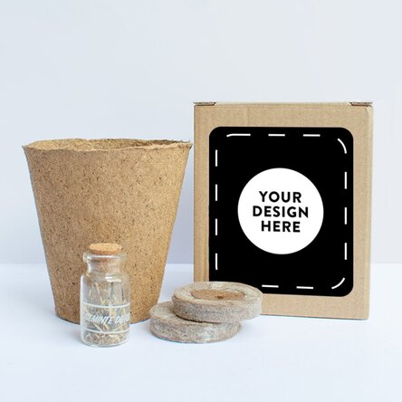 Kit de plantat semințe de brad în cutiuță personalizată cu grafica ta