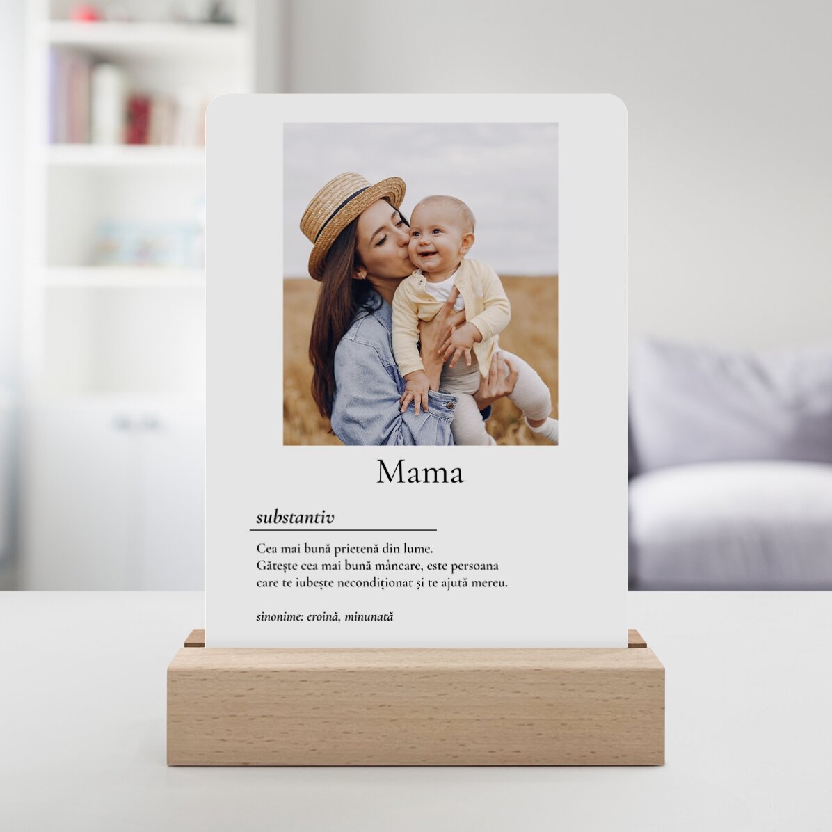 Lampă veghe LED personalizată cu o poza și mesaj  