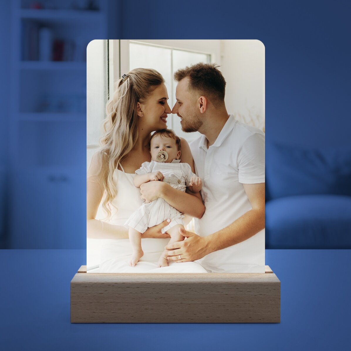 Lampă veghe LED personalizată cu o poză