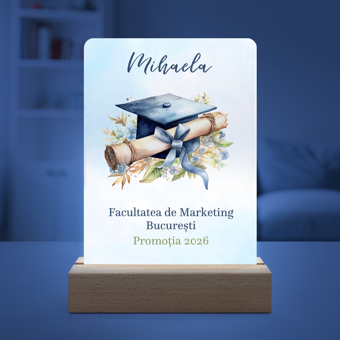 Personalised LED night light with message - Graduation