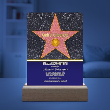 Personalised LED night light with message – Star of Gratitude