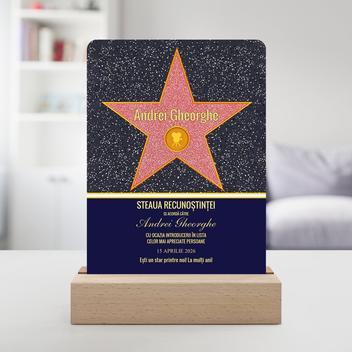 Personalised LED night light with message – Star of Gratitude