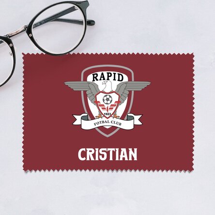 Lavetă personalizată FC Rapid pentru curățare ecrane/ochelari - Logo și nume