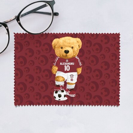 Lavetă personalizată FC Rapid pentru curățare ecrane/ochelari - Ursulețul rapidist