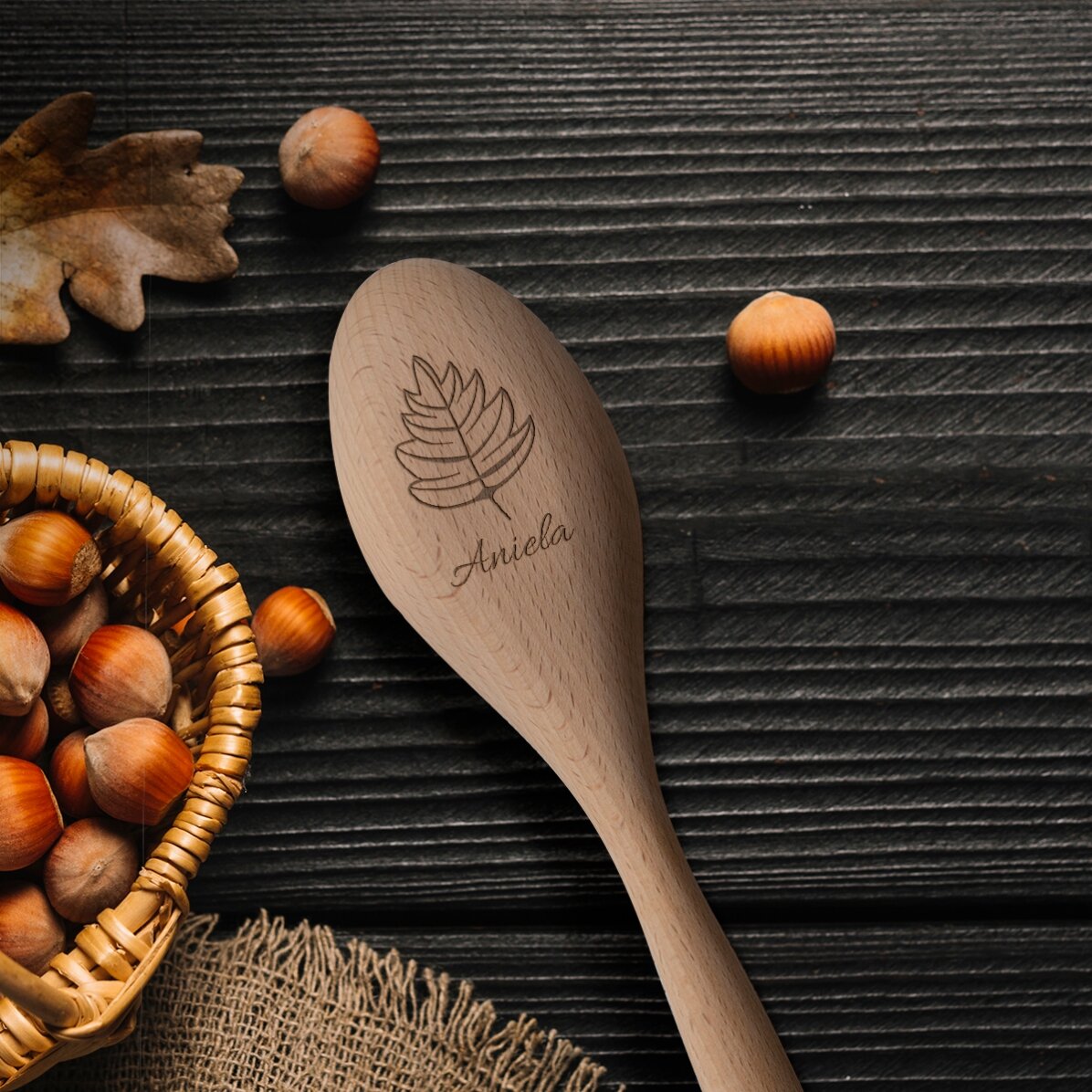 Lingură de lemn personalizată - Autumn flavours