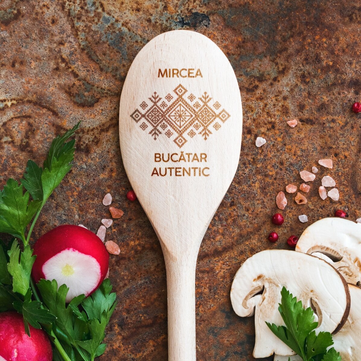 Lingură de lemn personalizată - Bucătar autentic