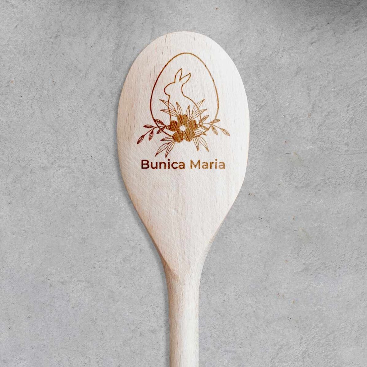 Lingură de lemn personalizată - Iepuraș de Paște