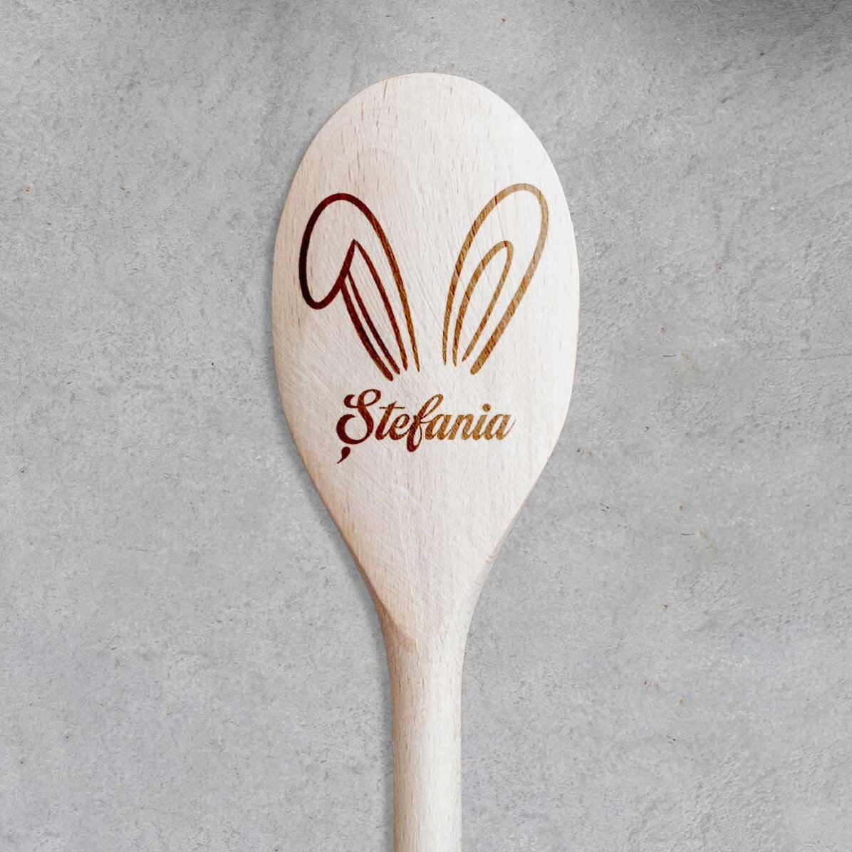 Lingură de lemn personalizată - Bunny Ears