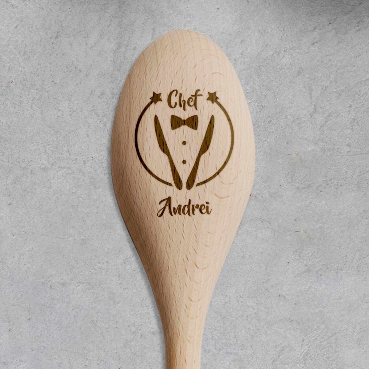 Lingură de lemn personalizată - Chef bucatar