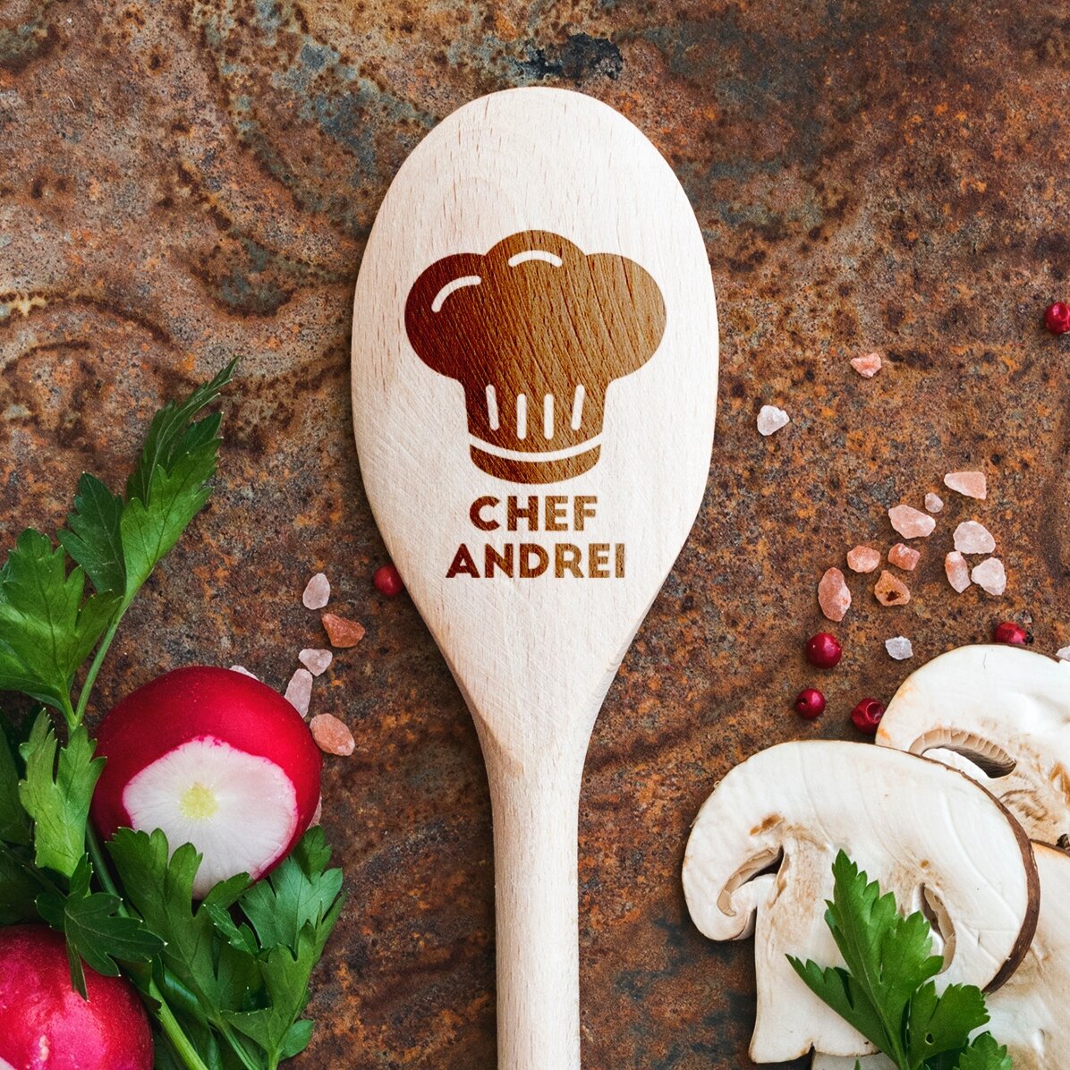 Lingură de lemn personalizată - Chef