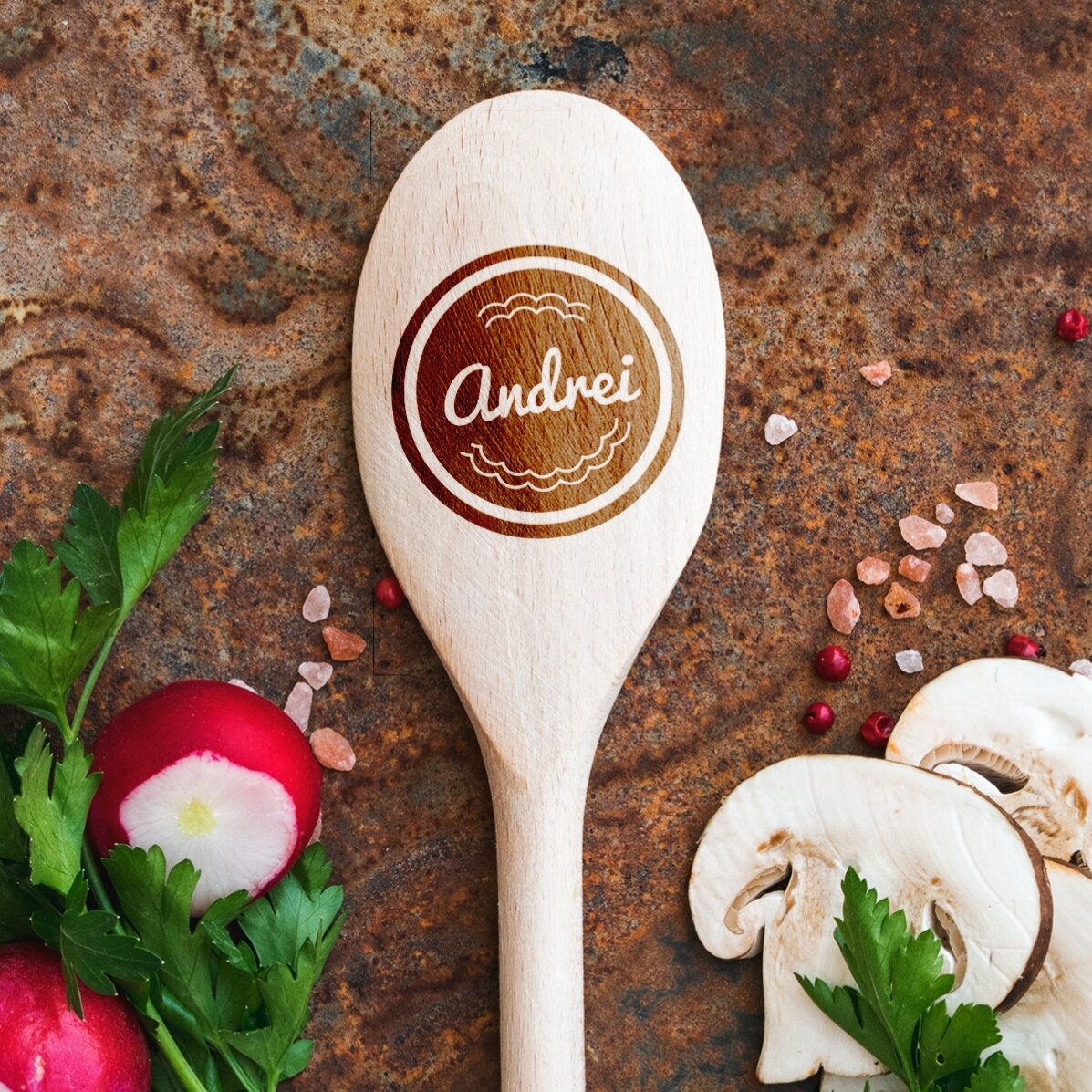 Wooden spoon personalised with your name