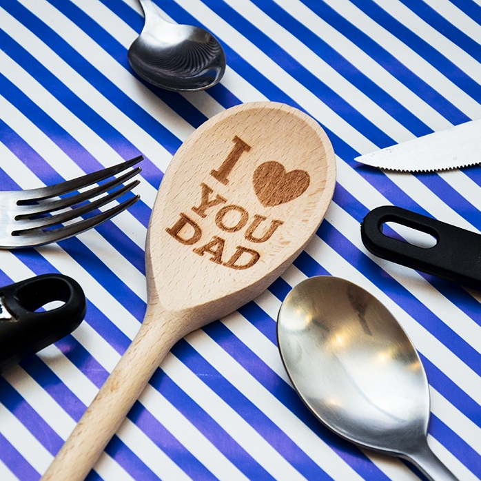 Lingură de lemn personalizată - I love you