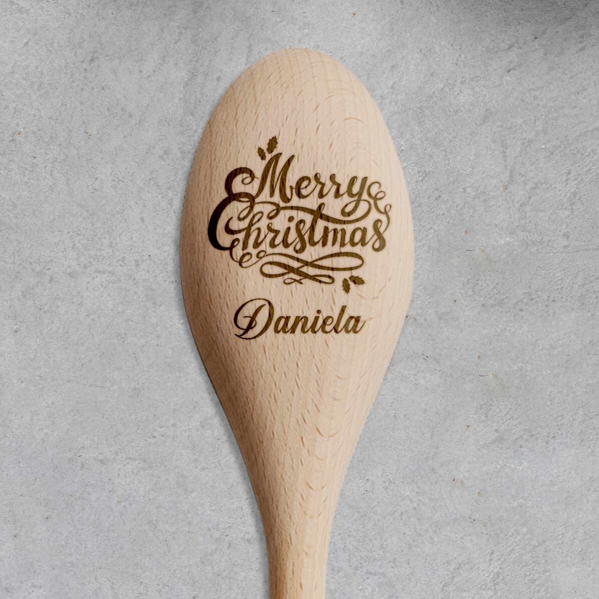 Lingură de lemn personalizată - Merry Christmas to you