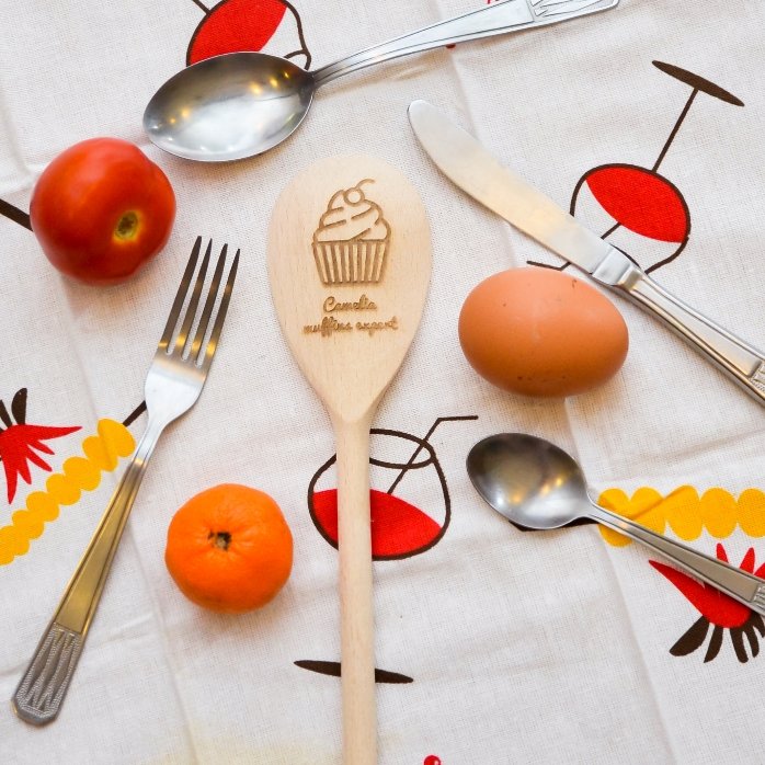 Lingură de lemn personalizată - Muffins Expert