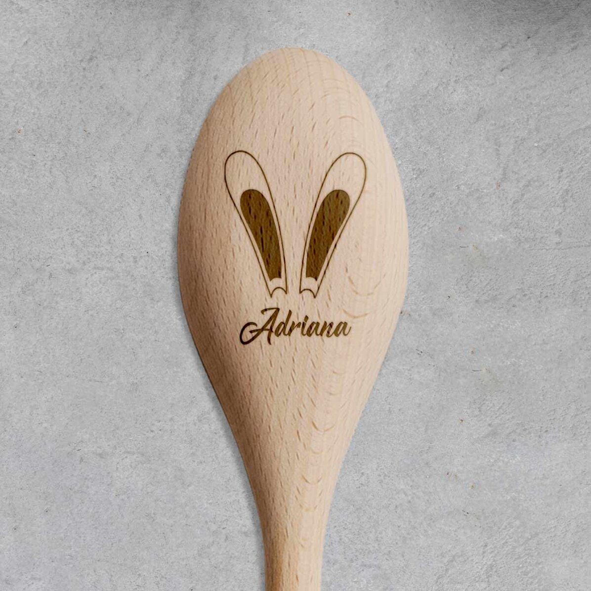 Lingură de lemn personalizată - Rabbit ears