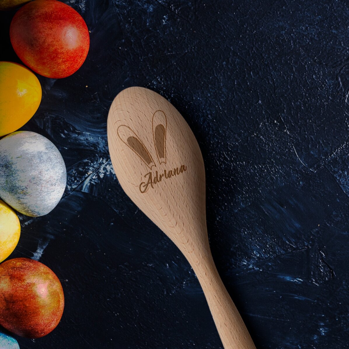 Lingură de lemn personalizată - Rabbit ears