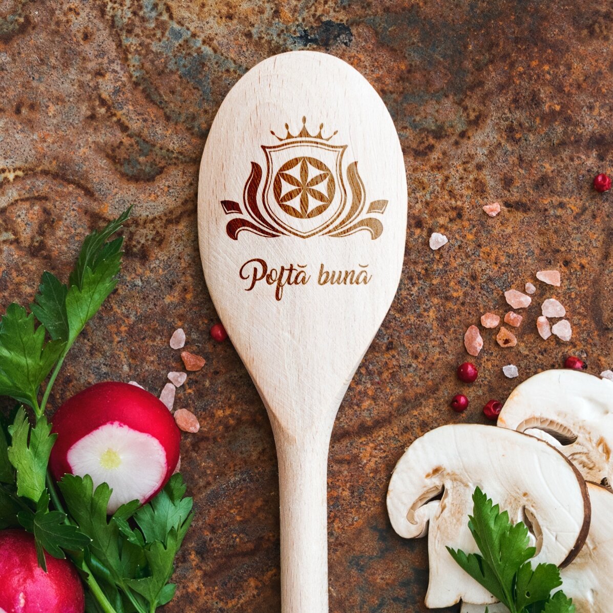 Lingură de lemn personalizată - Royal
